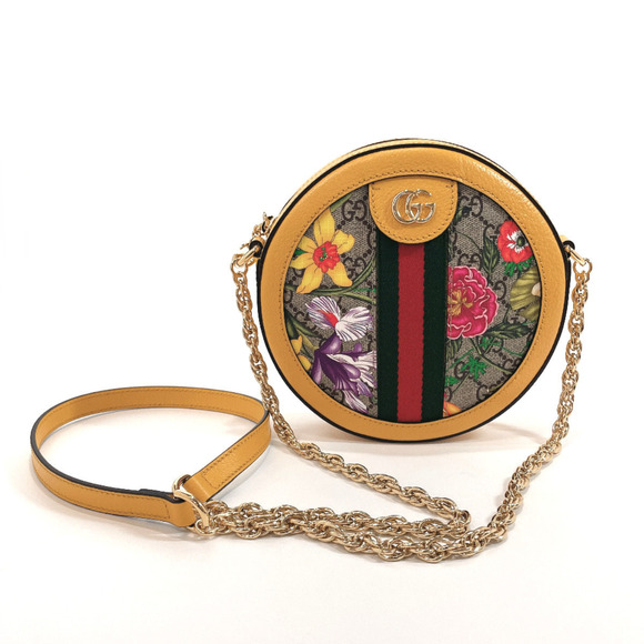 Gucci Flora Supreme Chain Shoulder GG Yellow Line Webbing - Picture 2 of 11